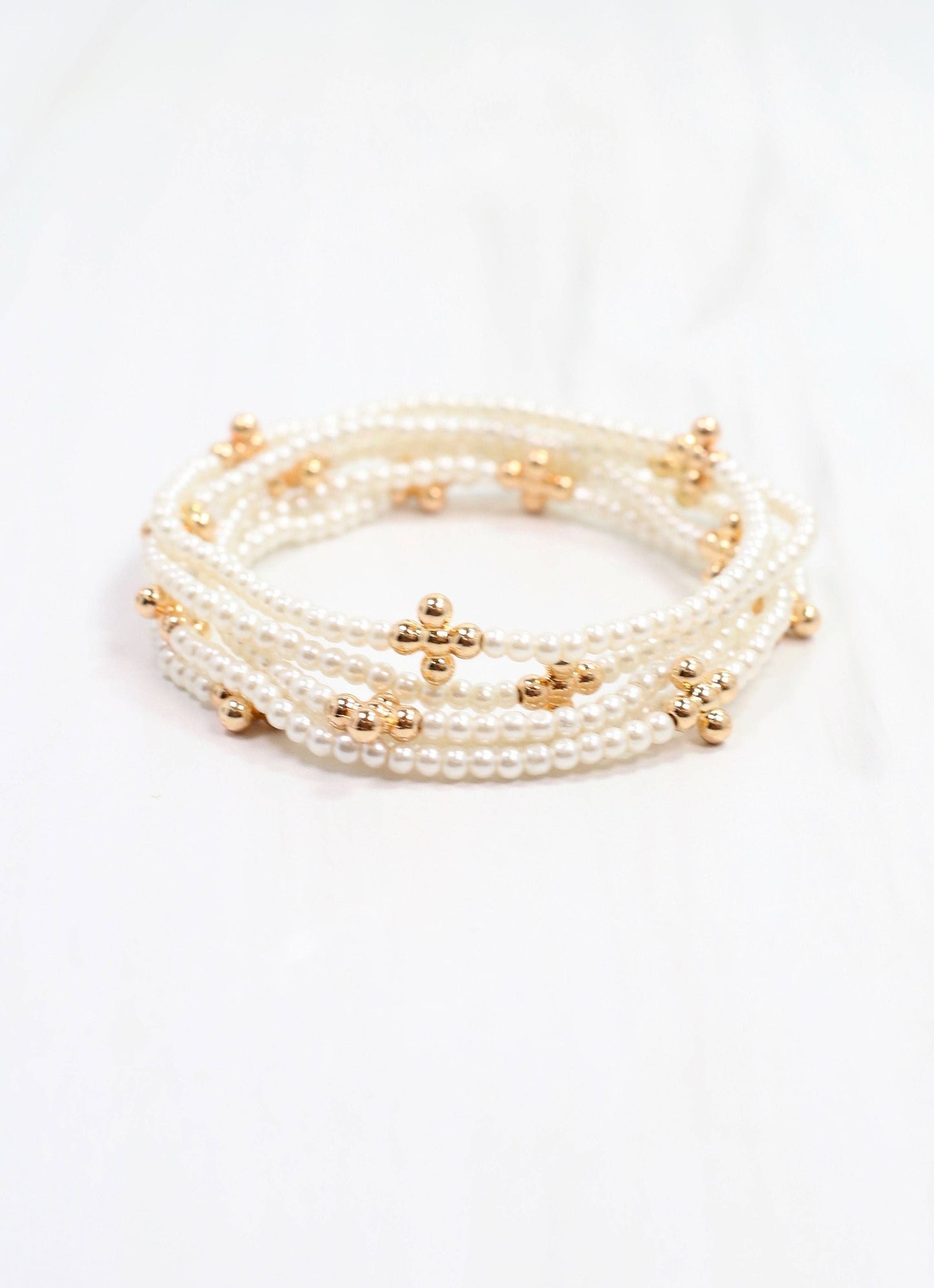 Felicity Pearl Bracelet Set Cream: Default
