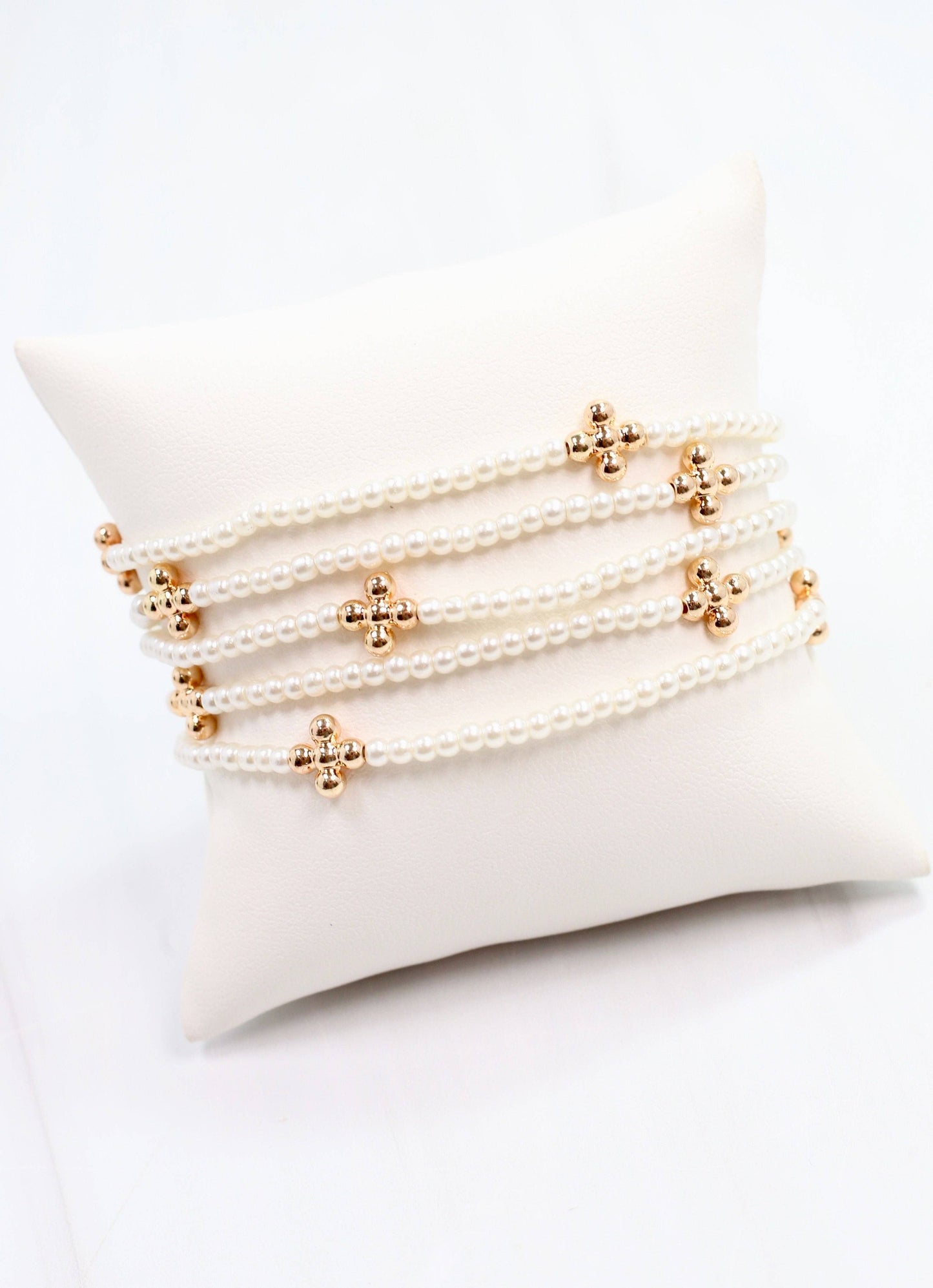 Felicity Pearl Bracelet Set Cream: Default
