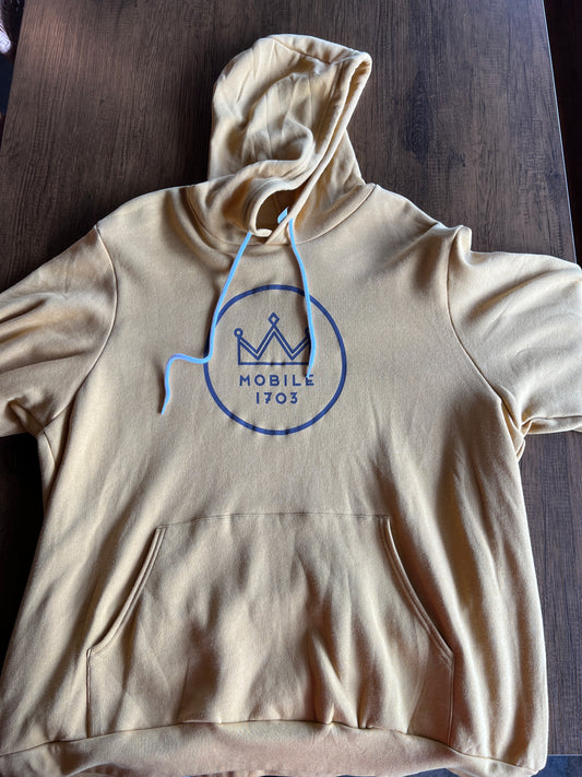 Mardi Gras Hoodie - Mobile 1703 Logo with Crown by Mobtown Merch