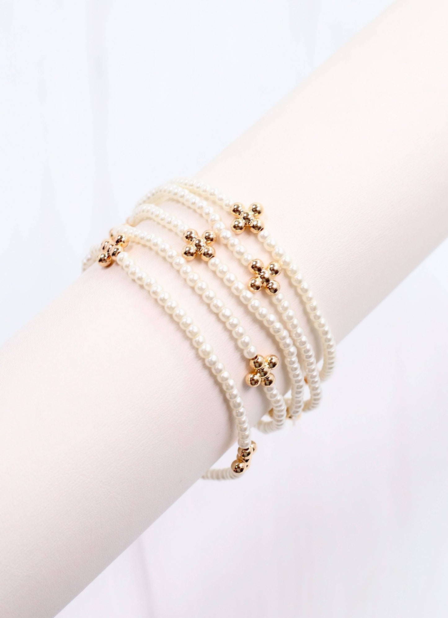 Felicity Pearl Bracelet Set Cream: Default