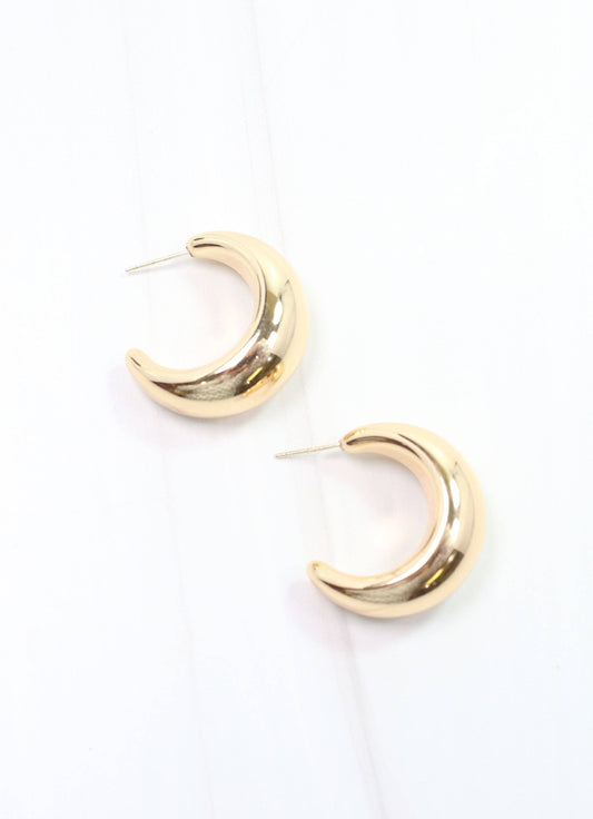 Frederique Hoop Earring Shiny Gold: Default