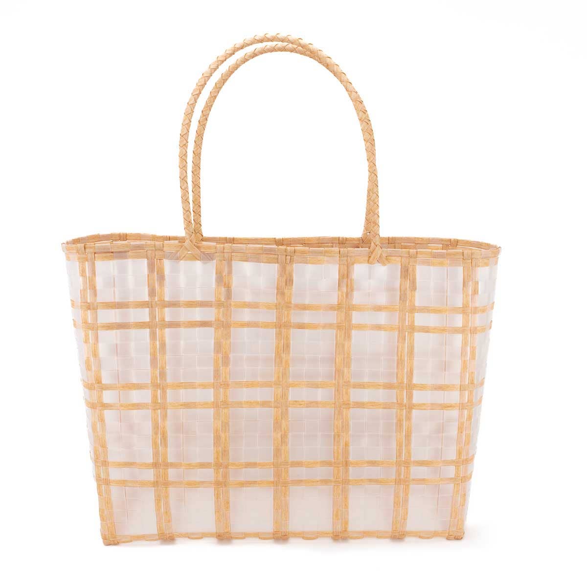 Keone Woven Beach Tote - Clear/Light Natural, 17x14x5