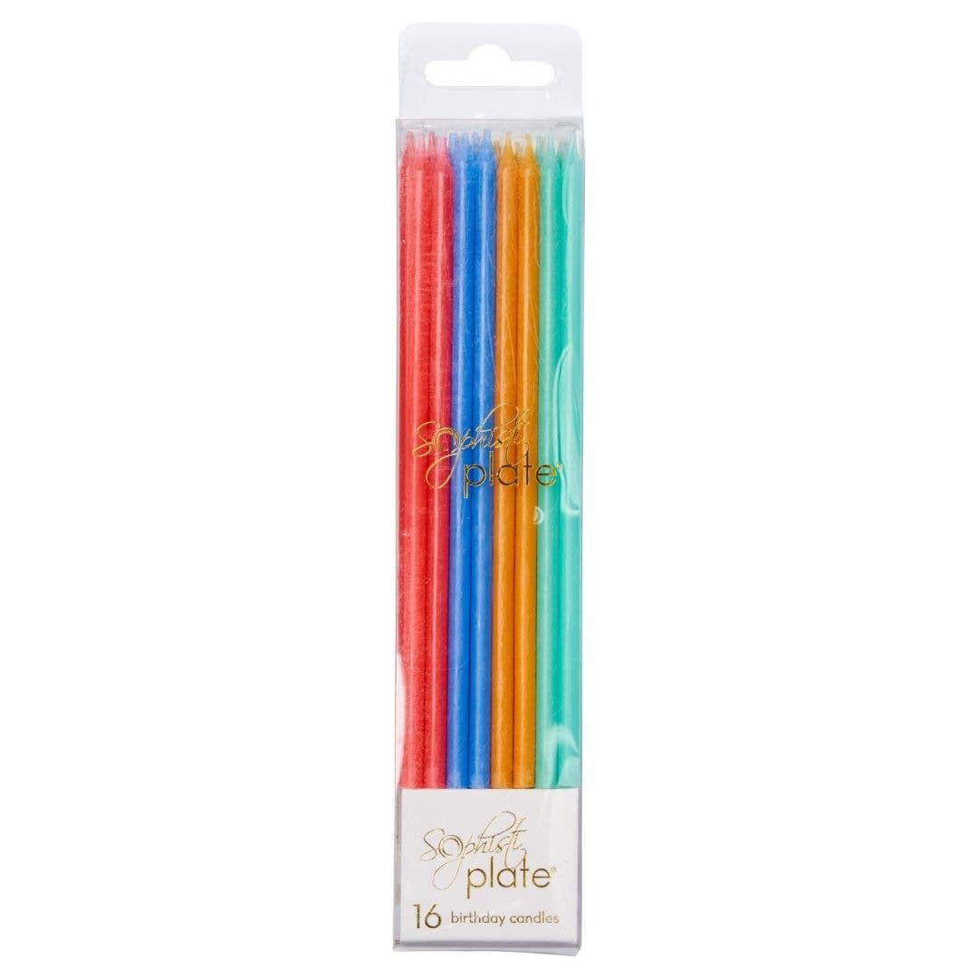 Birthday Candles - Assorted Colors (16-Pack)