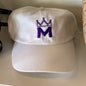 Crown Hat - White with Purple M Mardi Gras Logo