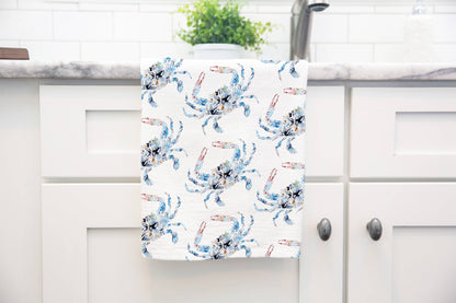 Blue Crab Flour Sack Tea Towel - Amanda Klein Design