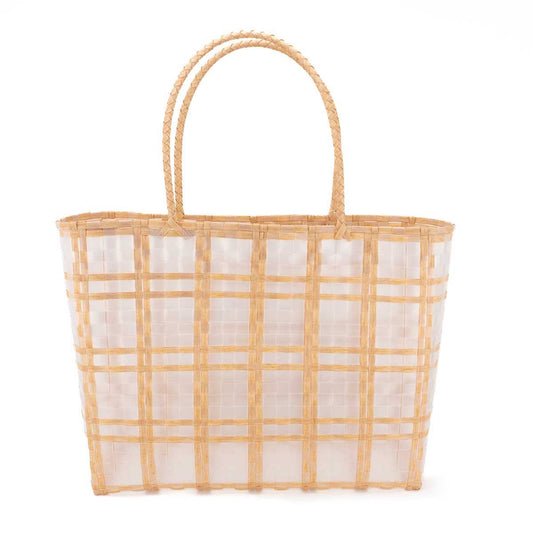 Keone Woven Beach Tote - Clear/Light Natural, 17x14x5